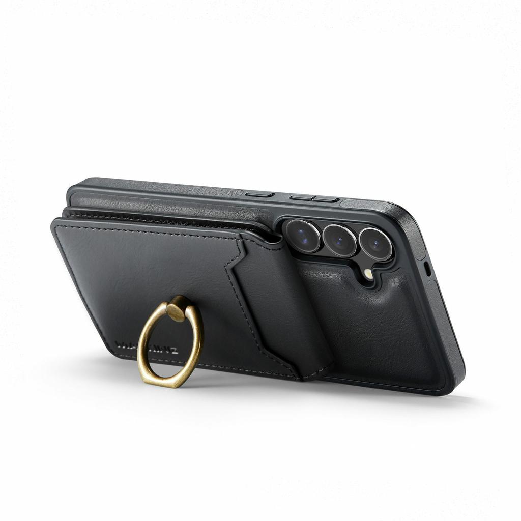 MAGKING K1 Series For Samsung Galaxy S25 FE Magnetic Case PC+TPU+PU Phone Cover with Card Holder