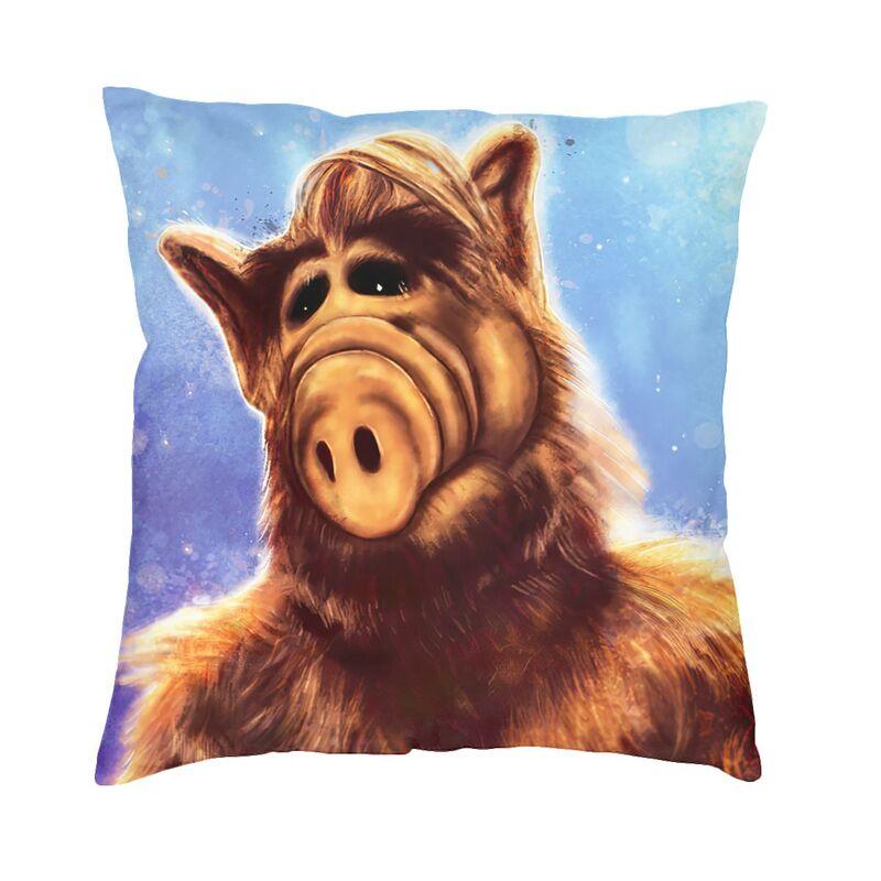 Cute Alf Meme Throw Pillow Case Home Decor Custom Square Alien Life Form Sci Fi Tv Show Cushion Cover 40X40 Pillowcover For Sofa