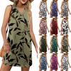 Women's V-neck Summer Casual Beach Vacation Women's Sleeveless Floral Print Sundress