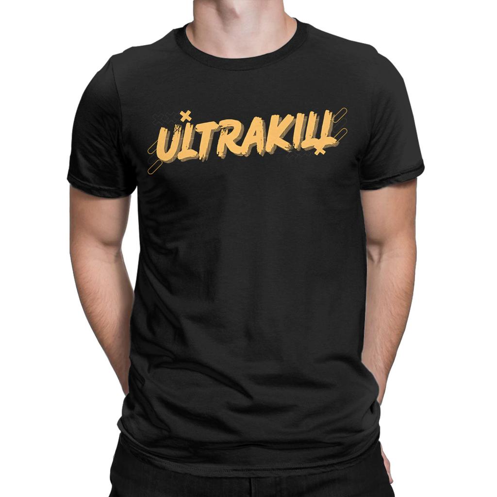 Футболки Ultrakill для унисекс 100% хлопок Юмористическая футболка Футболка с круглым вырезом Топы с коротким рукавом Идея для подарка