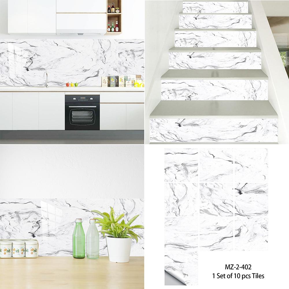 10/15 см белая мраморная текстура, наклейки на плитку, кухонный фартук, маслостойкий шкаф для ванной комнаты, водонепроницаемые наклейки на стены