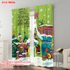 2pcs, plane printing Minimalist Curtains Snowflakes & Whimsical House Polyester Woven (without rod) Decorations Outdoor