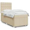 Box Spring Bed with Mattress Cream 80 x 200 cm Fabric
