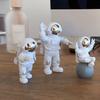 3Pcs Astronaut Action Figurine Home Decor Astronaut Statue Sculpture Showpiece Decor Golden(Silver)
