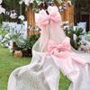 Large Pink Bow Decoration Giant Mesh Bow for Baby Shower Birthday Bachelorette Wedding Engagement Backdrop Room Decor