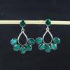 Beautiful Emerald Gemstone Earrings, 925 Sterling Silver Earring, Handmade Boho Silver Jewelry Dangle Earrings, Thanksgiving Gift