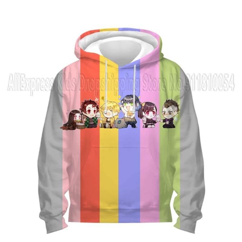 Малыши Демон Slayer 3D принт толстовки детские аниме толстовки мальчики девочки мультфильм свитера детские топы пальто Sudadera Escolar