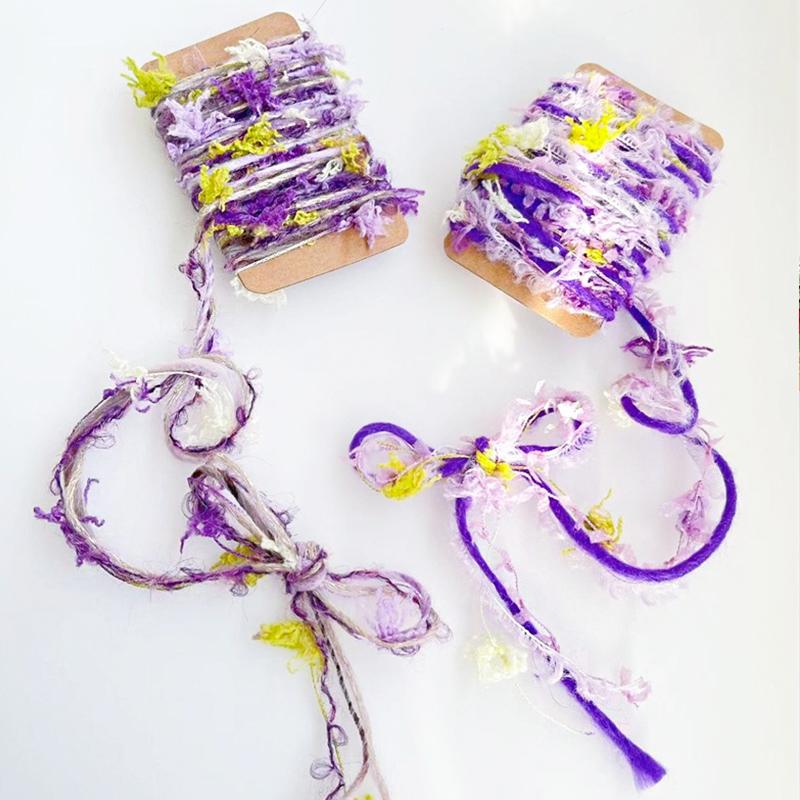 2 М Раскрашенные вручную резинки для волос из пряжи Полиэстеровая пряжа Сделай сам Рождественские поделки Бохо-шик Рождественские наборы для рукоделия