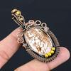 Wild Horse Gemstone Pure Copper Wire Wrapped Handmade Jewelry Pendant