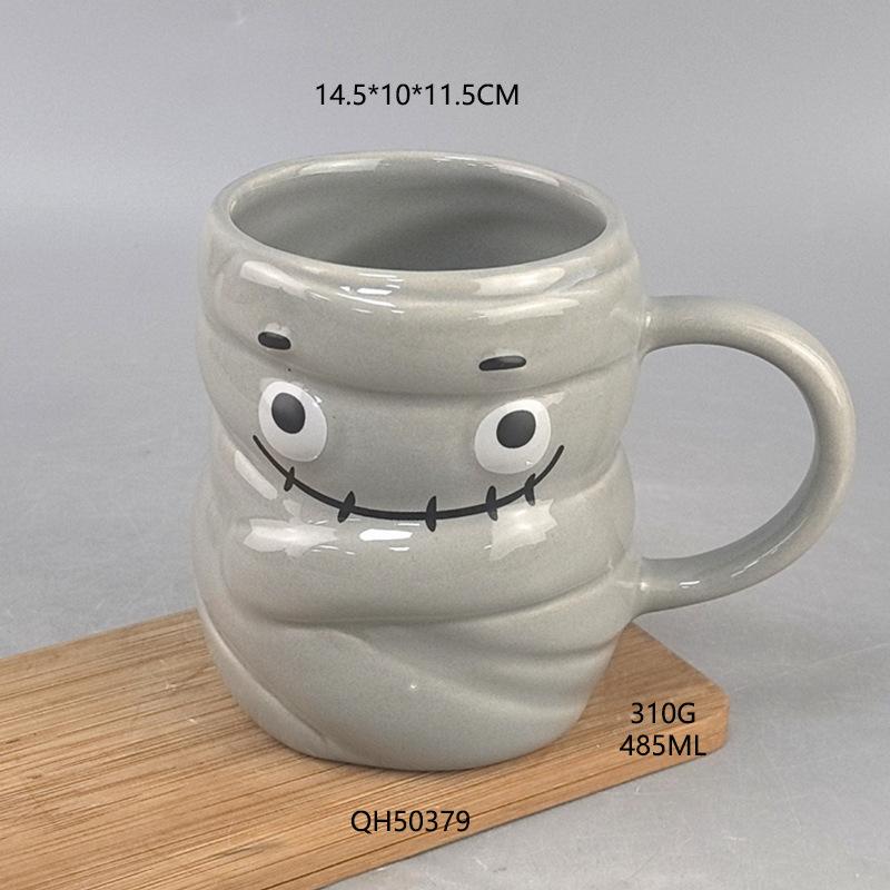 Cute Pumpkin Cup Ins Ghost Festival Zombie Cup Orange Mug Coffee Cup Personalized Ceramic Set