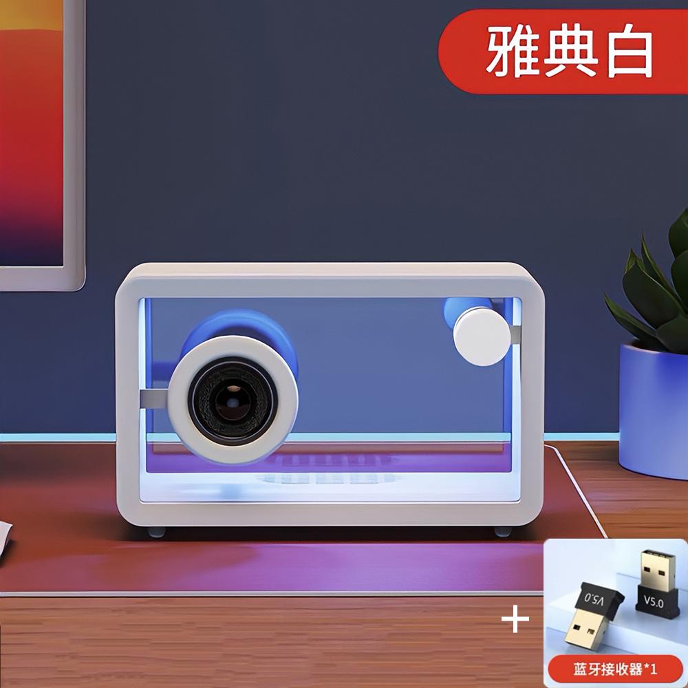 Transparent Bluetooth Speaker with Subwoofer,Stylish Desktop Audio for Home and Computer Use,Suitable as a Gift and Room Decor