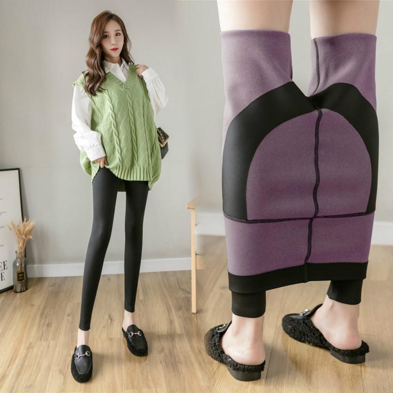 Осенне-зимние женские плюшевые теплые брюки больших размеров, модные высокоэластичные леггинсы