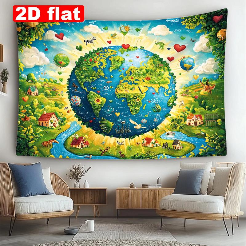 2D plane 1 piece of green earth home background fabric suitable for party photography celebrations and photography shoots