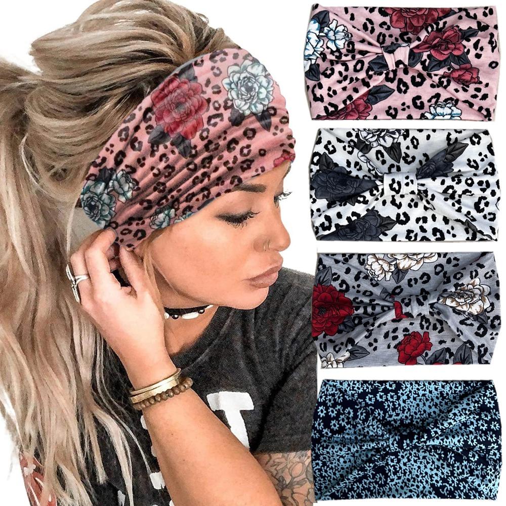 Boho Print Wide Headbands Extra Large Yoga Headband Fashion Twisted Headbands Hair Accessories