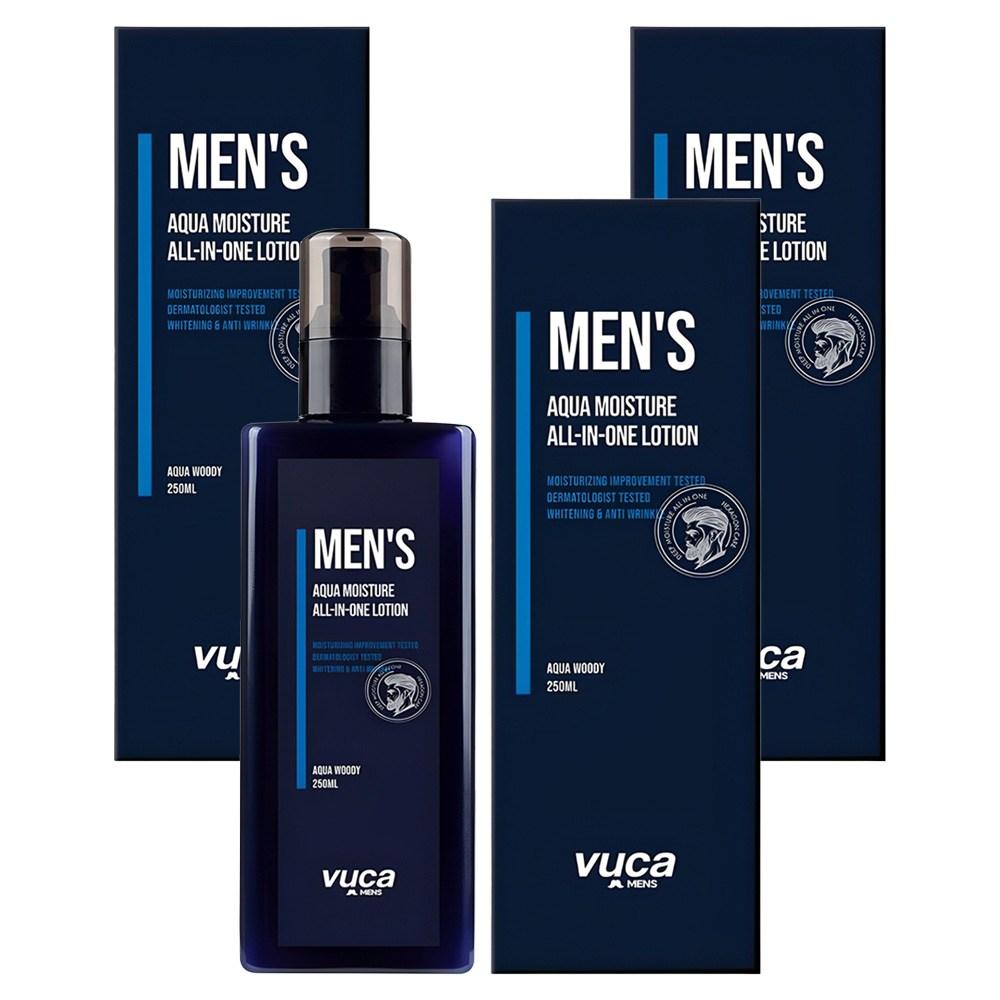 Мужская увлажняющая лосьон-крем Vuka Aqua Moisture All-in-One, акватический древесный аромат, 250 мл, 3 шт.