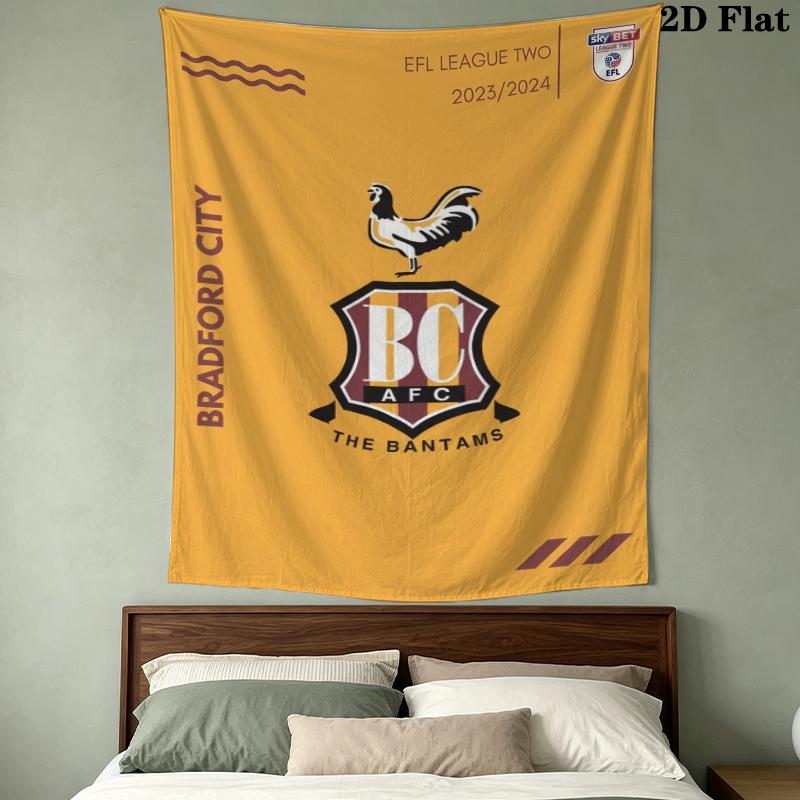 Bradford City Afc Pattern Wall Tapestry Aesthetic Wall Hanging Printed Fabric Blanket Decorative Tapestries for Bedroom Living Room Home Decor