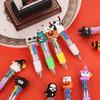 10PCS Halloween Mini Four-Color Ballpoint Pen Cute Cartoon Colored Pen Gift Elementary School Prizes