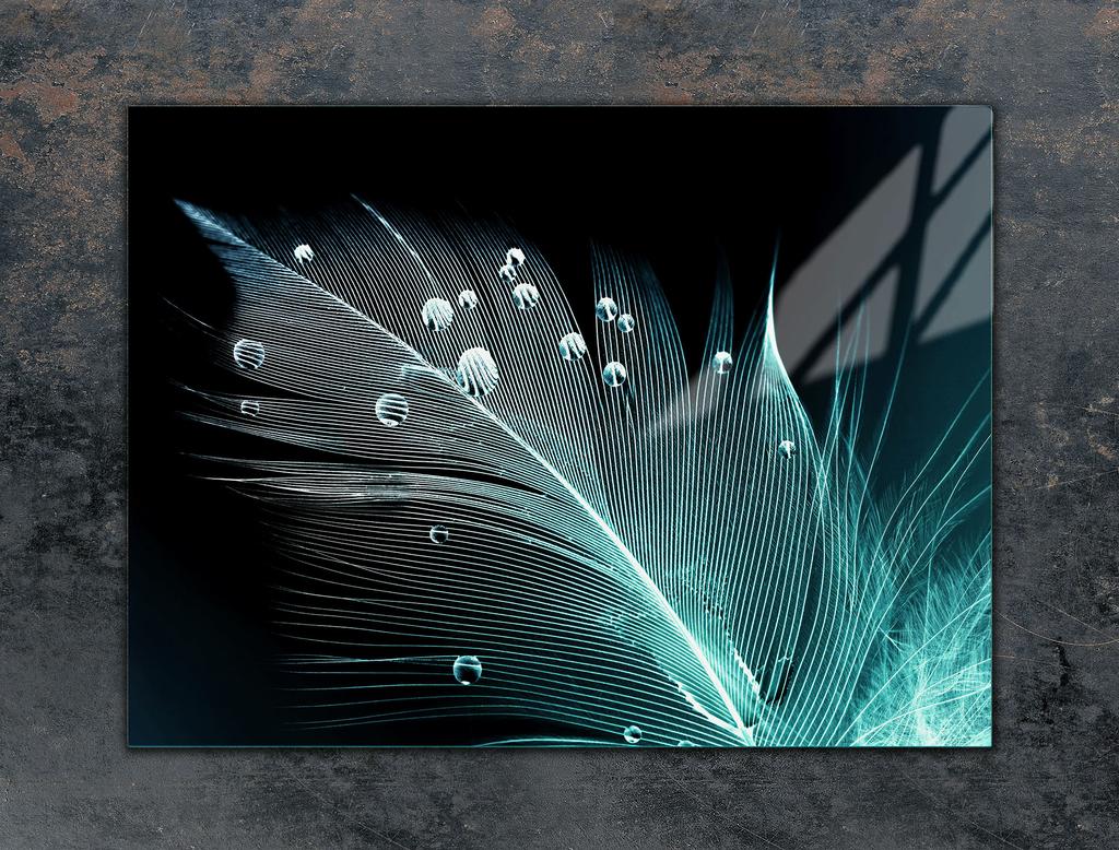 Glass stove protection plate 70x52 Feather