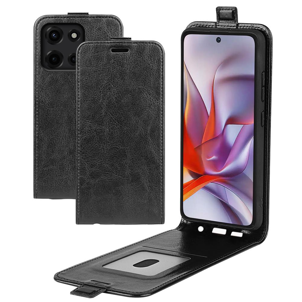 For Motorola Moto G 5G (2025) Case with Card Slots Vertical Flip Leather Phone Cover
