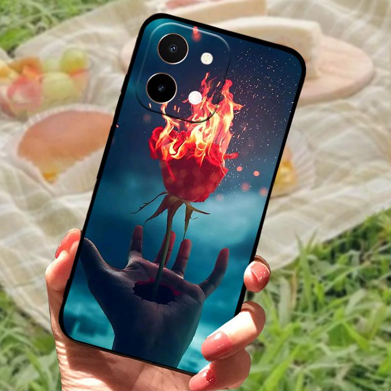 Чехол для Vivo Y28 4G Задняя крышка Противоударный корпус телефона Для VIVO Y28 Модный Fundas Нескользящий Мультяшный Мягкий силиконовый бампер для телефона