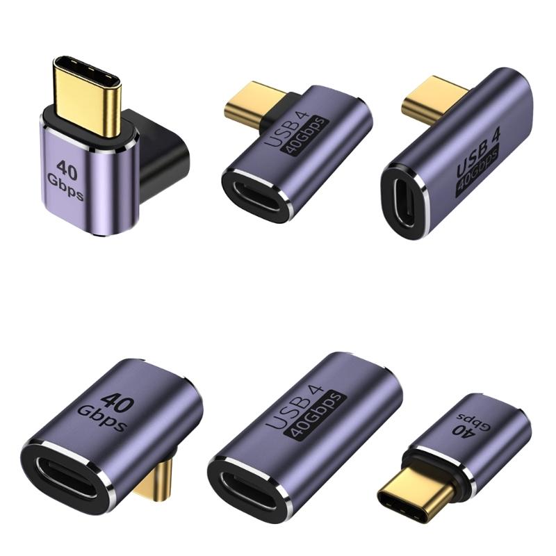 Упаковка из 6 шт. адаптеров-переходников USB4 Type C, преобразователь USB C с поддержкой быстрой зарядки 100 Вт и скорости передачи данных 40 Гбит/с