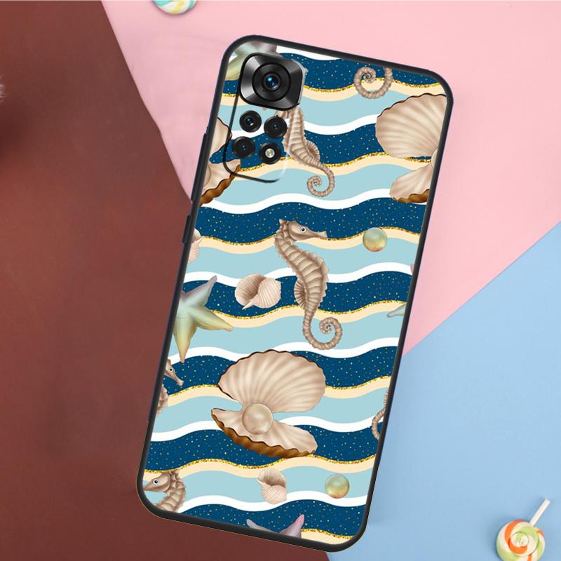 Starfish Seahorse Pattern Cover For Xiaomi Redmi Note 14 13 Pro 12 11 9 10 9S 10S 11S 12S Redmi 14C 10C 12C 13C Case