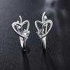 925 Sterling Silver Earrings Elegant Women Jewelry Heart Crystal Ear Buckle Christmas Gifts Trendsetter