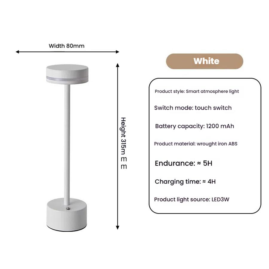 Новый сенсорный маленький ночник LED Алюминиевый материал Настольная лампа Регулируемая яркость Лампа для чтения для спальни Домашний декор