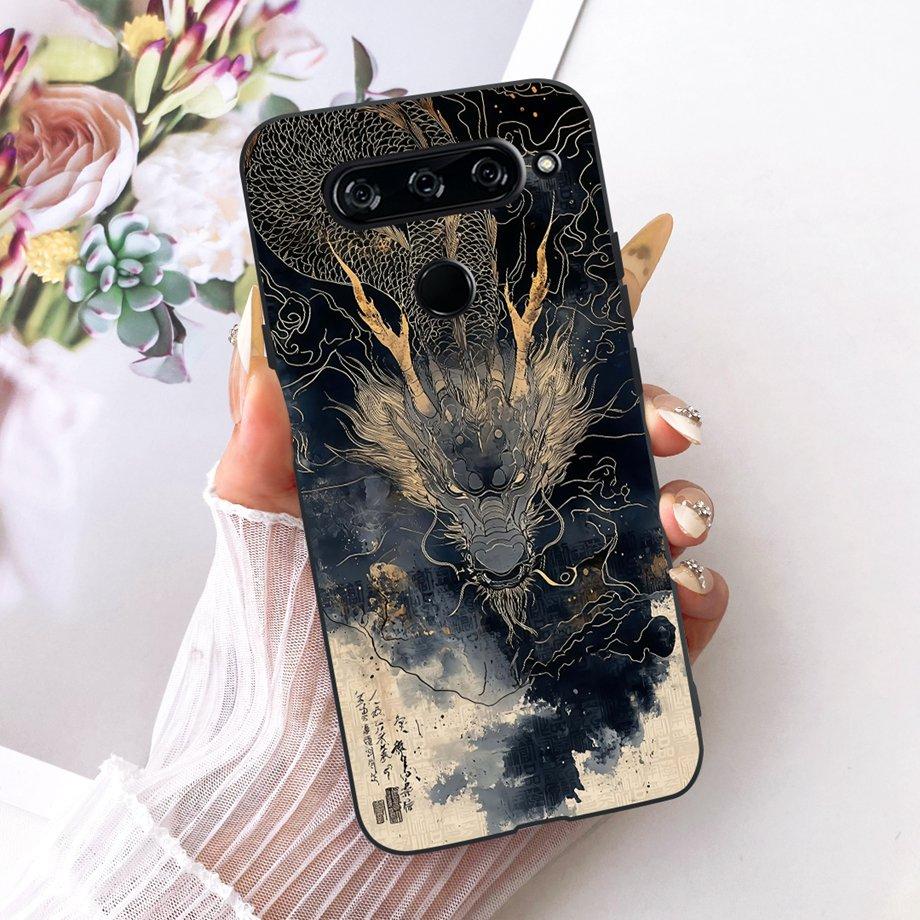 For LG V40 V50s V35 ThinQ LG V8X ThinQ V30 2017 Phone Case Soft TPU Bumper Back Cover Cool Cartoon Luxury Butterfly Flower Funda
