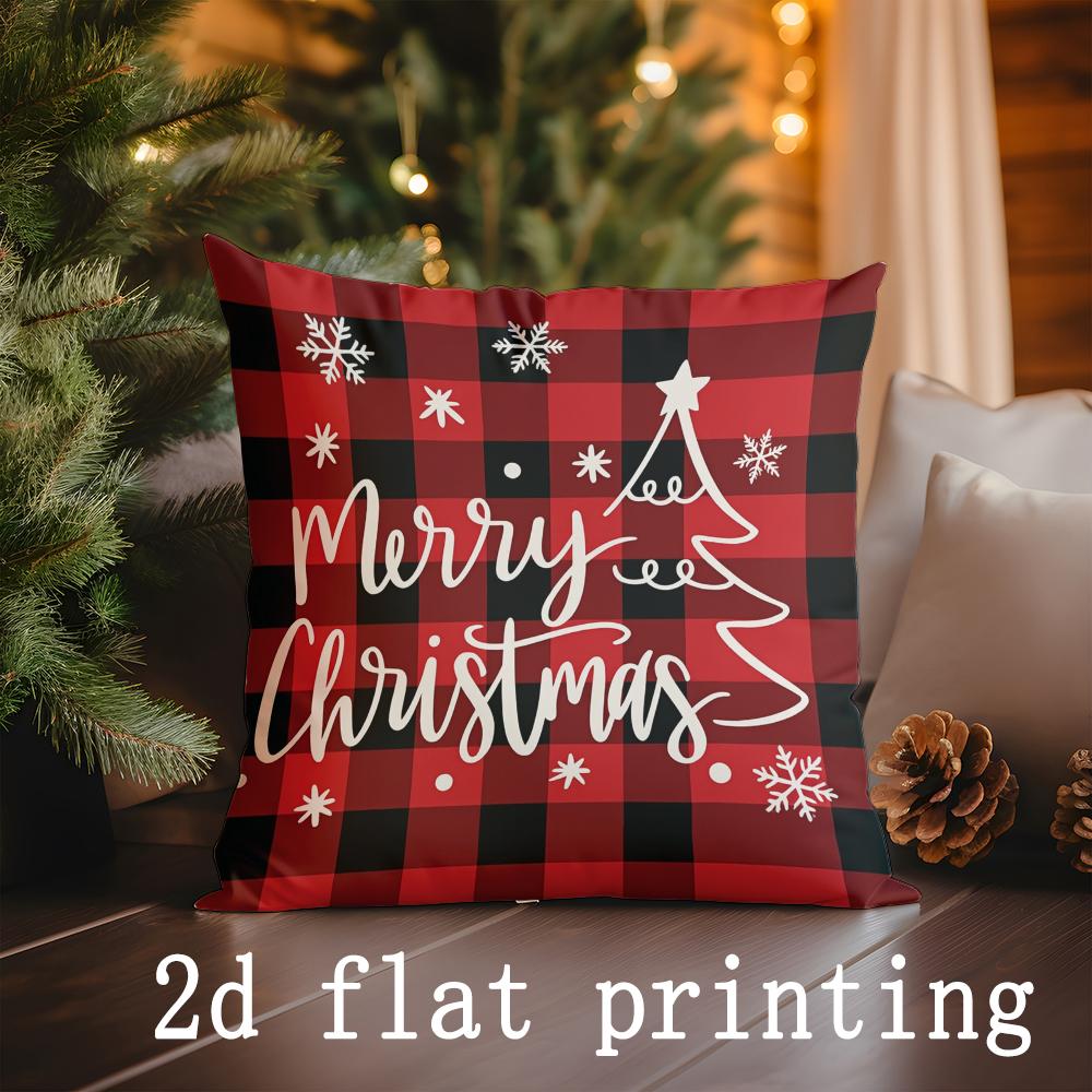 Home Decor Christmasthemed Pillow Covers with Festive Designs Pattern Cushion Cover Suitable for Sofa Bedroom Car Pillow Cover