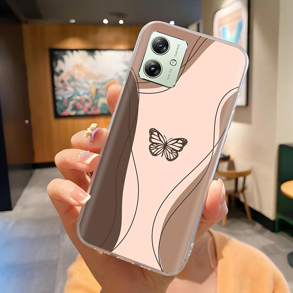 Soft Case For Moto G54 5G Case MotoG54 Silicone Phone Back Cover For Motorola Moto G54 Case XT-2343-1 Flower Love Heart Fundas