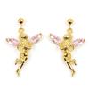[L4293] - Rose Gold 'Tinker Bell' Gold Plated Earrings - 25x15 Mm