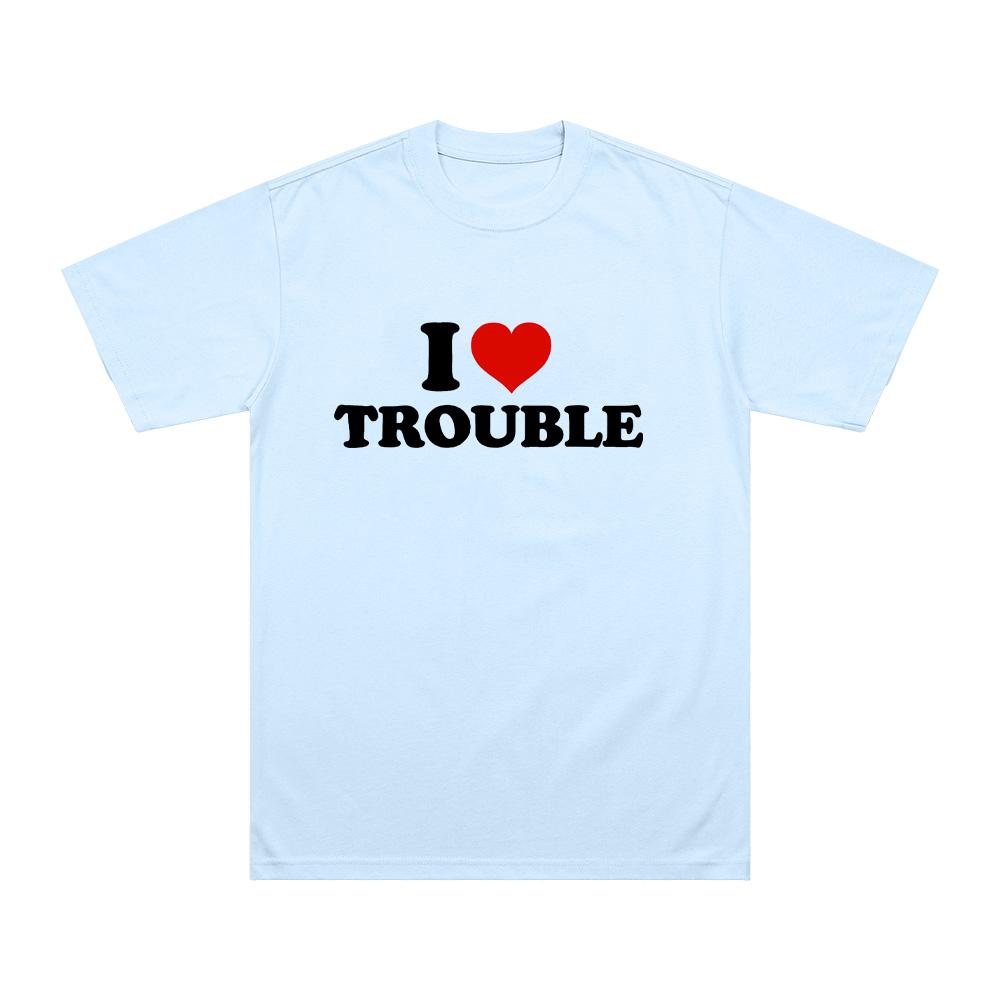 LIV Morgan I Love Trouble Shirt Men's Casual Breathable T-shirts Women High Quality Cotton Tees O-neck Short Sleeve Comfort Tops