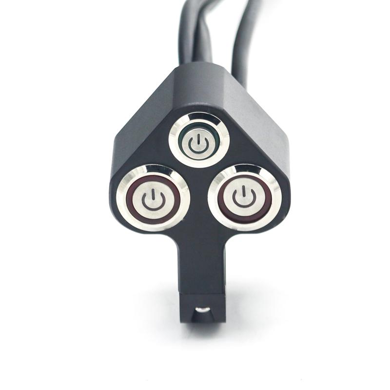 LMoDri переключатель для мотоцикла 7/8 "переключатели для крепления на руль 12 В вкл. выкл. свет противотуманный переключатель тормоза 3 кнопки в 1 алюминиевый сплав с