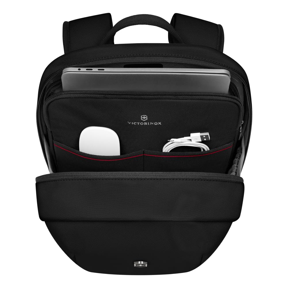 VICTORINOX Altmont Modern Compact Backpack Laptop Sleeve 15.6-inch Sound Pocket 20L Antimicrobial Lining Men's Women's Unisex Black 653545