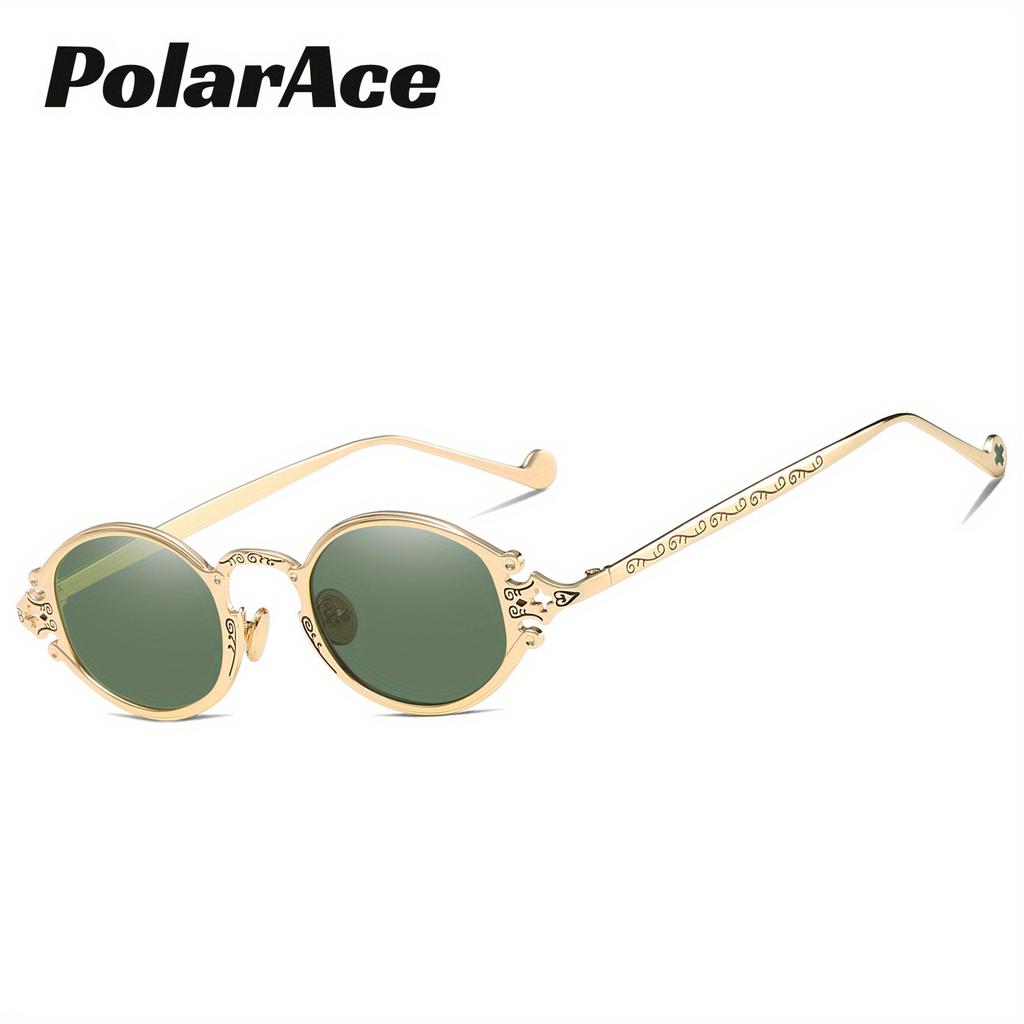 PolarAce Unisex Oval Metal Polarized Fashionable Driving Outdoor Riding Sun Visors Sunglasses, UV400