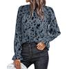 Женская весенняя рубашка с воротником до половины, гофрированная по цвету принт, свободная, с длинным рукавом, мягкая повседневная женская блузка в повседневном стиле