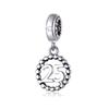 New Copper 12 25 50 Digital Pendant Charm Bead Fit Original Pan Bracelet For Gift Women'S Jewellery