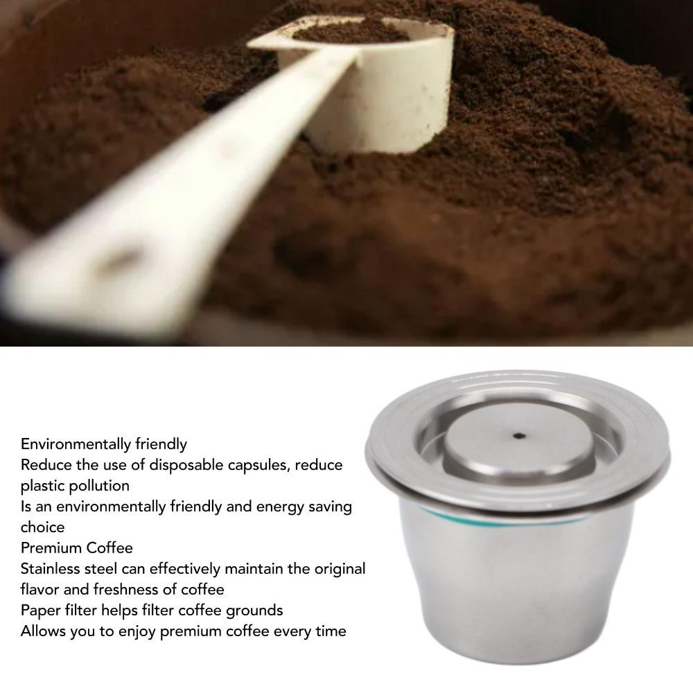 With Filter Paper Stainless Steel Coffee Pod Reusable Design Reusable Coffee Pod For Coffee Lovers