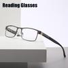 Rooftrellen Metal Frame Men Reading Glasses Vintage Business Hyperopia Eyewear Male Reading EyeGlasses +100 +150 +200 To +400