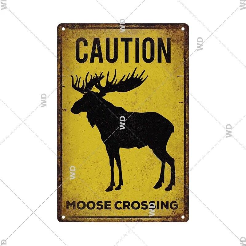 Tin Sign No Parking Slow Down Caution Warning Do Not Pass Metal Vintage Plaque Retro Metal Plate Traffic Yard Street Wall Decor