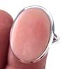 Кольцо из чистого серебра 925 пробы с натуральным розовым опалом ручной работы, размер 9 K6N04