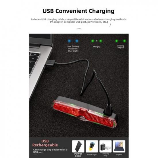 Умный задний багажник со стоп-сигналом для велосипеда, алюминиевый сплав, USB-зарядка