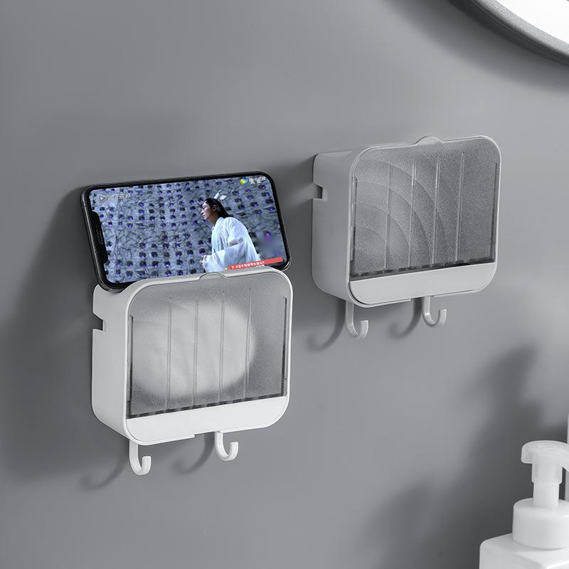 Держатель для мыла Free-Punching, мыльница для ванной комнаты со сливом воды, настенная мыльница, аксессуары для ванной комнаты