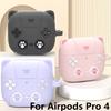 Для AirPods 4 2024 чехол для наушников милые кошачьи лапки силиконовые защитные чехлы и крючок для наушников зарядный чехол для Air Pods Pro 4 чехол