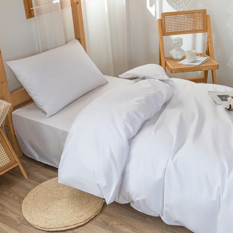 Хлопковый Белый Больничный Толстый Набор Простыней: Простыня, пододеяльник и наволочка для общежитий и государственного использования