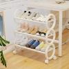 Space Saving Shoe Rack Nail Free Storage Cabinet Household Dustproof Rust Proof Shoe Shelf Portable Shoes Organizer with Roller