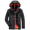 Men's New Winter Business Casual Mid-length Hooded Down Fur Collar Thickened Warm Cotton Jacket