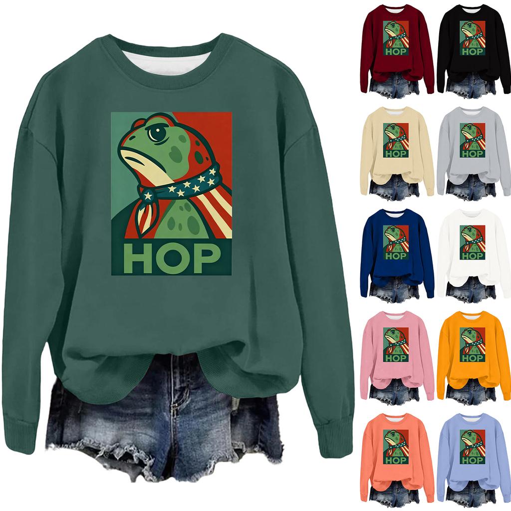 Women's Fashion Casual Long Sleeve Loose Printed Sweatshirt