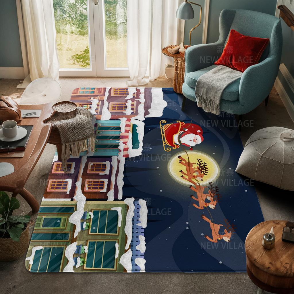 Ковер у входа в дом Домашний коврик у двери Гостиная Ванная Комната Ноги ванная комната Нескользящие коврики с водопоглощением для ванной Счастливого Рождества зима